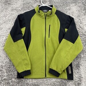 Black Diamond Jacket Women's Large Black Green Fleece Full Zip USA Outdoors